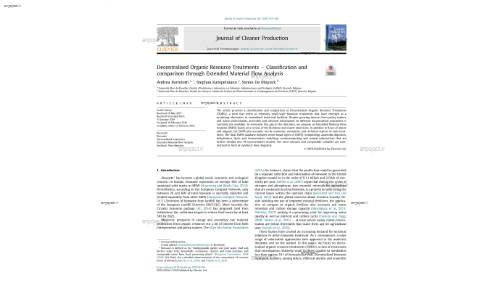 Decentralised Organic Resource Treatments e Classification and comparison through Extended Material Flow Analysis